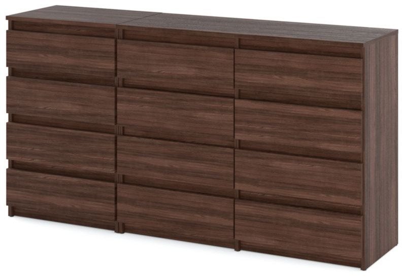 Komoda 12 Szuflad Brązowa Szafka Młodzieżowa 180cm Salon Sypialnia Wenge