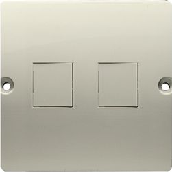 Kontakt-Simon Basic Pokrywa gniazda teleinformatycznego podwójnego 2xRJ Keystone płaska beżowa (BMGK1P/12)