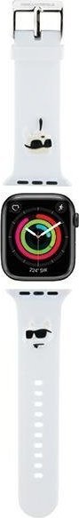 Karl Lagerfeld Karl Lagerfeld Pasek KLAWLSLKCNH Apple Watch 42/44/45/49mm biały/white strap 3D Rubber Karl&Choupette Heads
