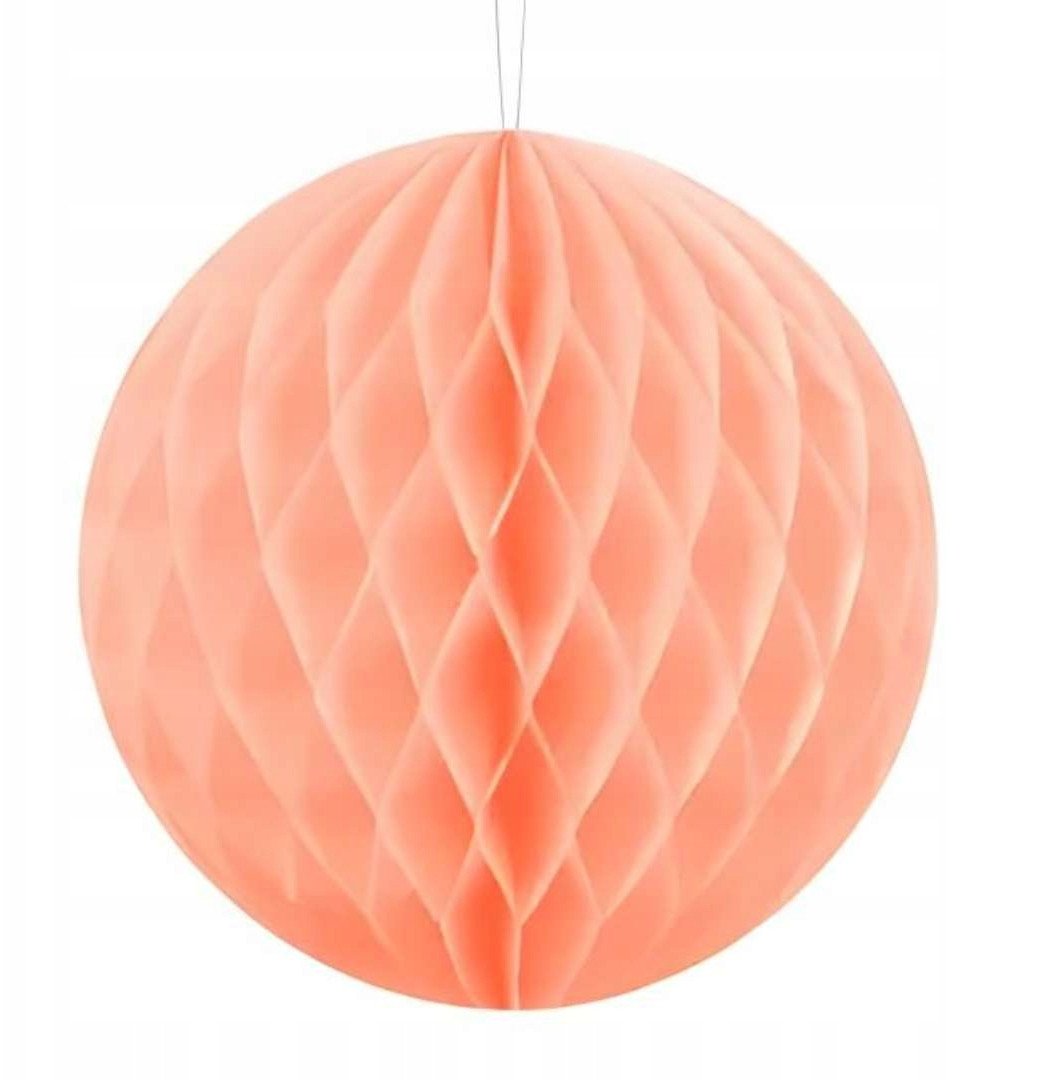 Lys fersken papirvæv kugle, 10 cm