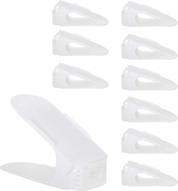 Springos Uchwyt na obuwie do szafy z 3-poziomową regulacją biały organizer zestaw 10 szt. UNIWERSALNY