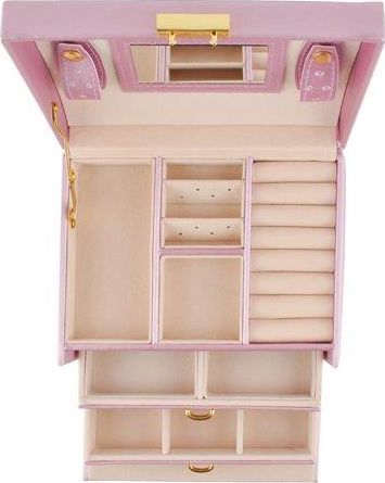 Iso Trade Szkatułka/ kuferek na biżuterię - różowy uniwersalny