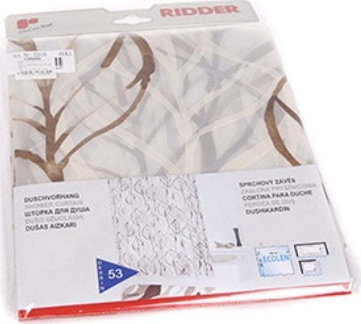 Ridder BATHROOM CURTAIN LEAVES BROWN 32618