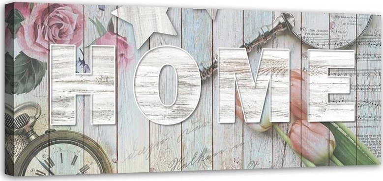 Feeby Obraz na płótnie, Rustykalny styl napis Home - 150x50