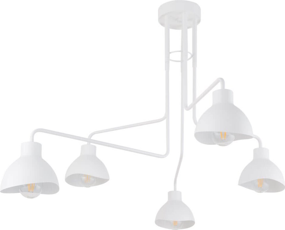 Lampa wisząca Sigma Sypialniana lampa sufitowa Holi metalowy spider biały