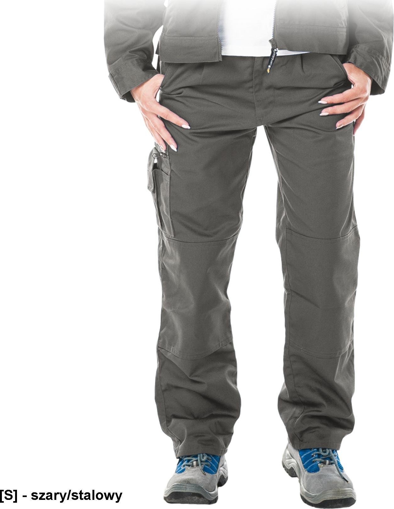 R.E.I.S. LH-WOMVOBER - Spodnie ochronne damskie do pasa, wykonane z wysokiej jakości materiału. - szary/stalowy 42