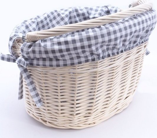 Wnuk Kosz rowerowy Biały Clik (Wkład/Drobny wzór)