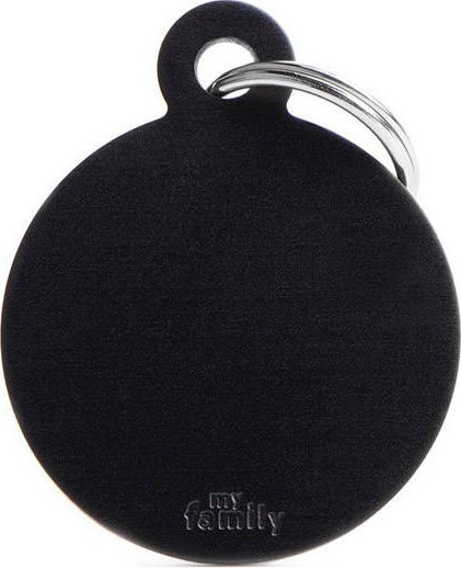 Zawieszka Adresówka Identyfikator z grawerem dla psa i kota duże czarne koło