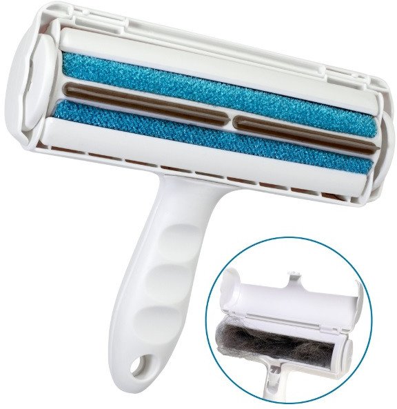 Szczotka do usuwania sierści i włosów z pojemnikiem do dywanów ubrań