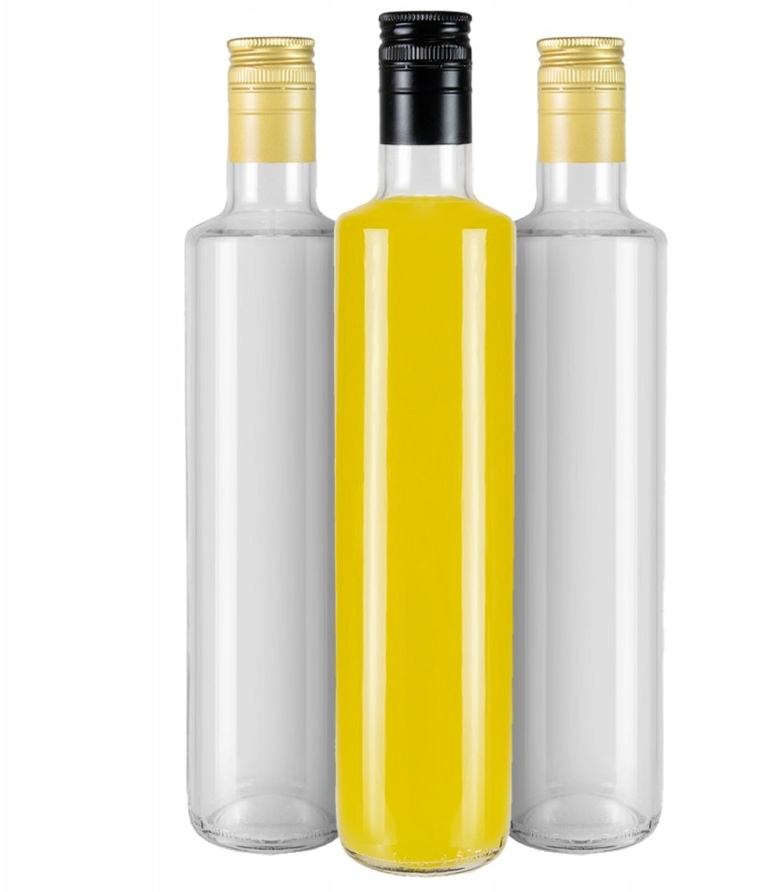 50x Butelki SZKLANA DORICA 500 ml BEZBARWNA na oliwę nalewki ocet sok 0,5l