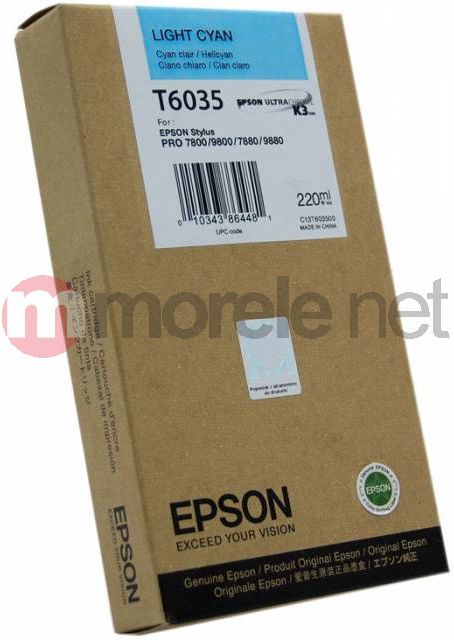 Tusz Epson Tusz T603 light cyan 220ml Stylus Pro 7880/9880/7800/9800 (C13T603500)