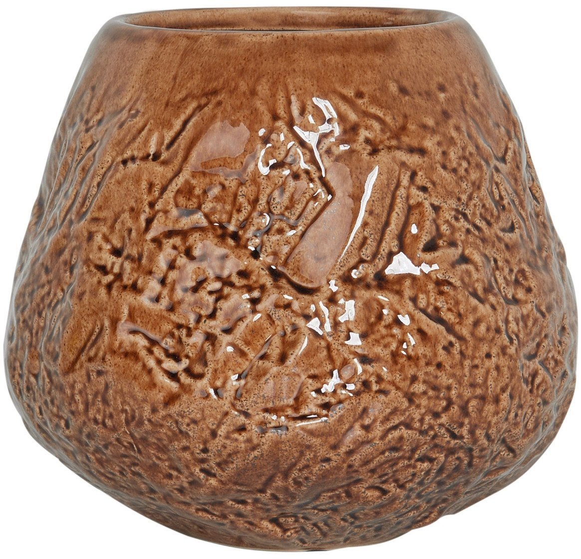 Beliani Wazon na kwiaty BETTA Kamionka 22 cm Brązowy