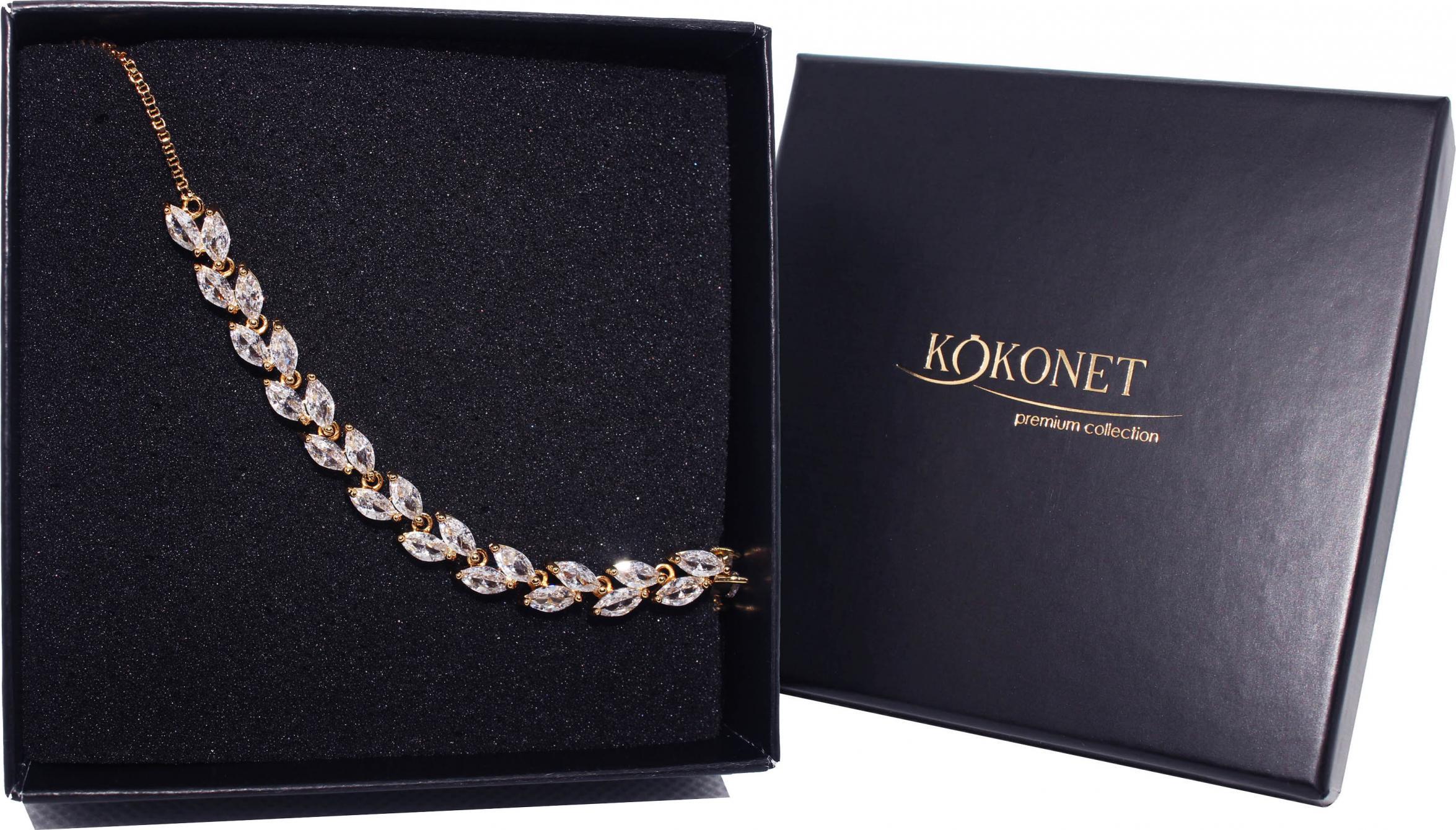 KOKONET BRANSOLETKA rustykalna ŚLUBNA złota regulowana AAA