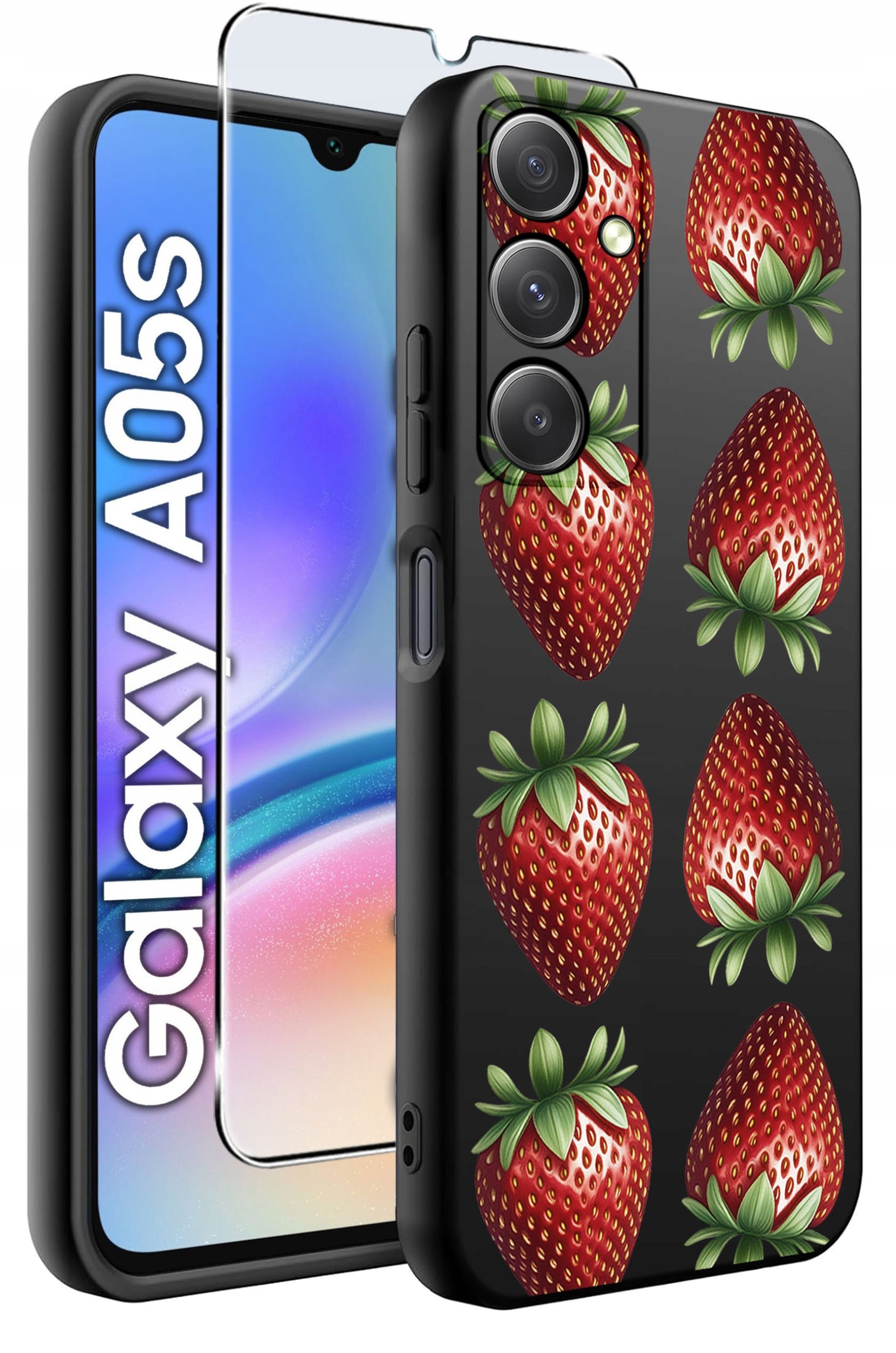 ETUI do Samsung A05s WZORY | SILIKONOWE MATT CASE + SZKŁO 9H