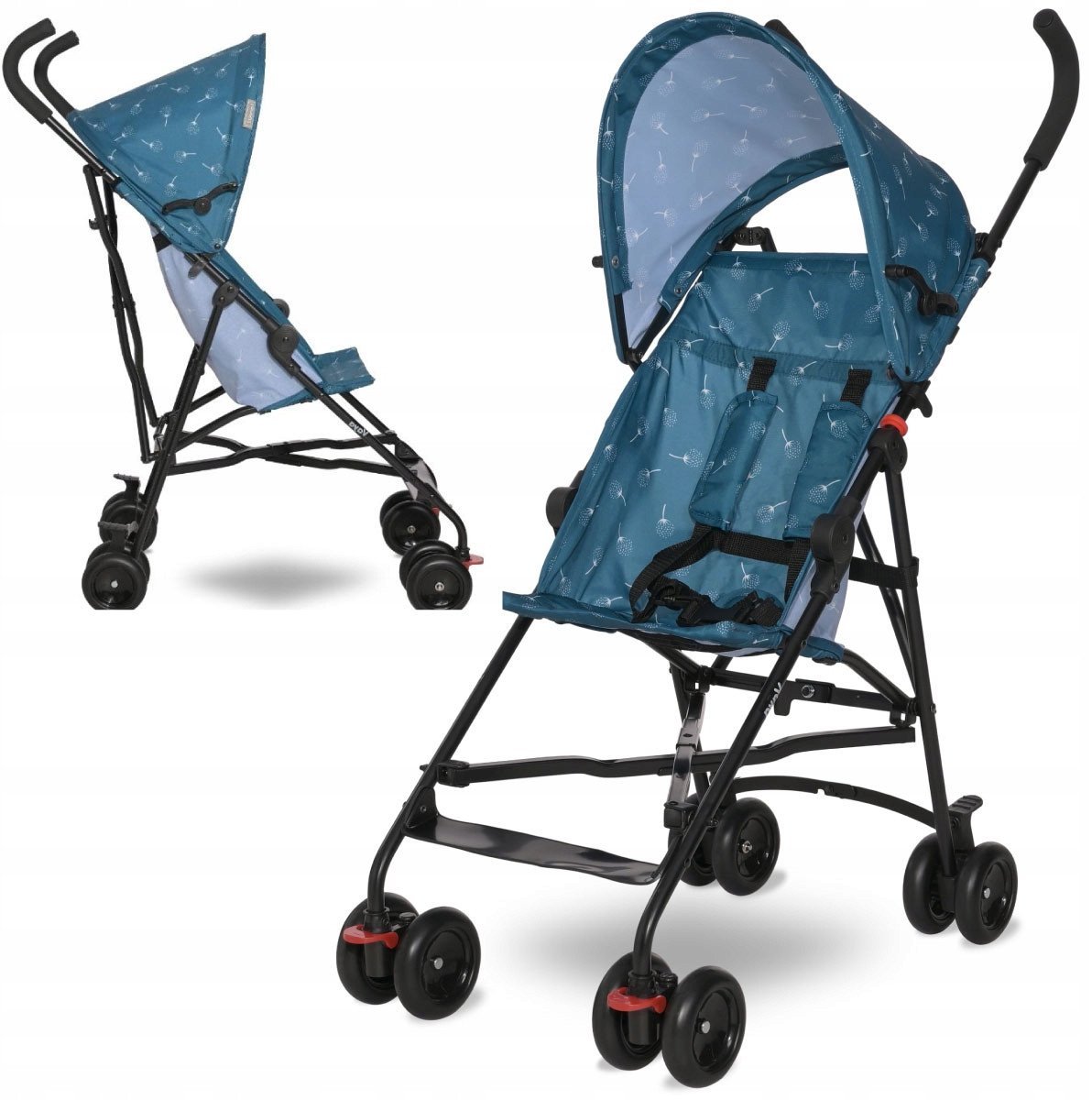 Vežimėlis skėtukas Lorelli Vaya, Blue Tile Floral