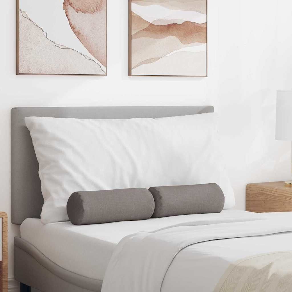 vidaXL Poduszki Wałkowe 2 pcs Ciemnoszary 15 x 40 cm tkanina