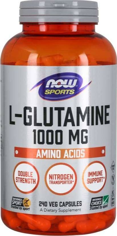 NOW Foods NOW Foods - L-Glutamina, 1000mg, 240 kapsułek