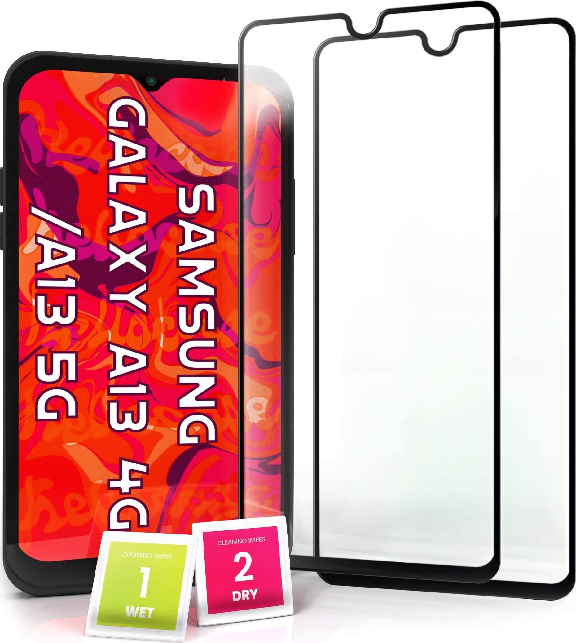 Hello Case 2-pak Szkło Hartowane do Samsung Galaxy A13 4G / 5G Pełne Na cały ekran 5D