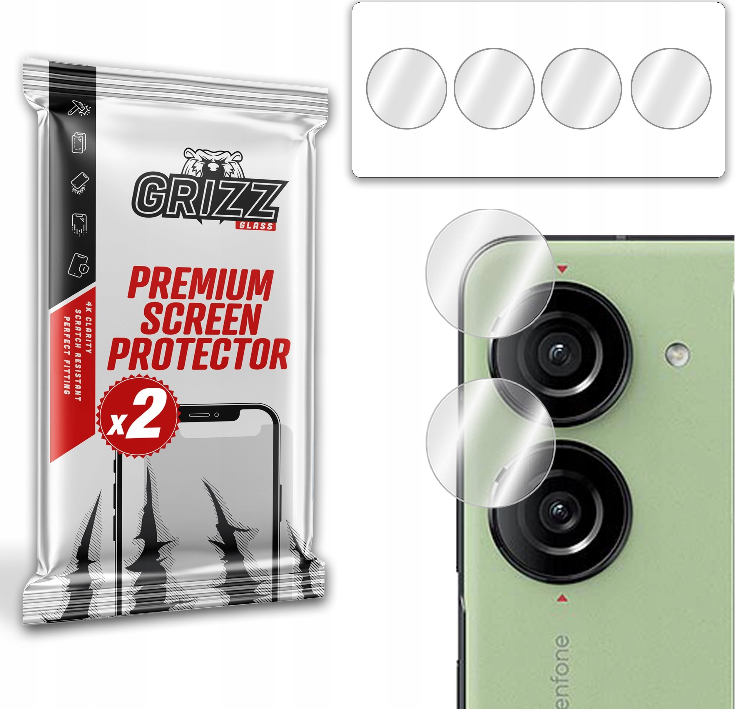 GrizzGlass Szkło na aparat GrizzGlass HybridGlass Camera do Asus ZenFone 10