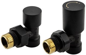 KFA zestaw grzejnikowy Komfort PRO, kątowy, czarny 758-130-81-BL