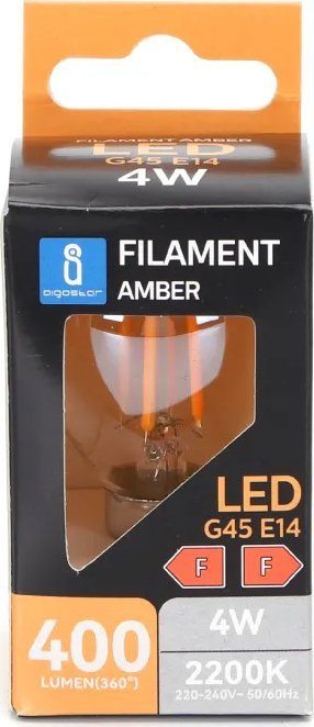Aigostar Żarówka LED Filament Bursztynowa G45 E14 4W Żarówka LED Filament Bursztynowa G45 E14 4W
