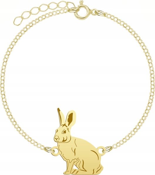 Radziszewska Jewellery Pozłacana Bransoletka z ZAJĄCEM DEDYKACJA GRAWER