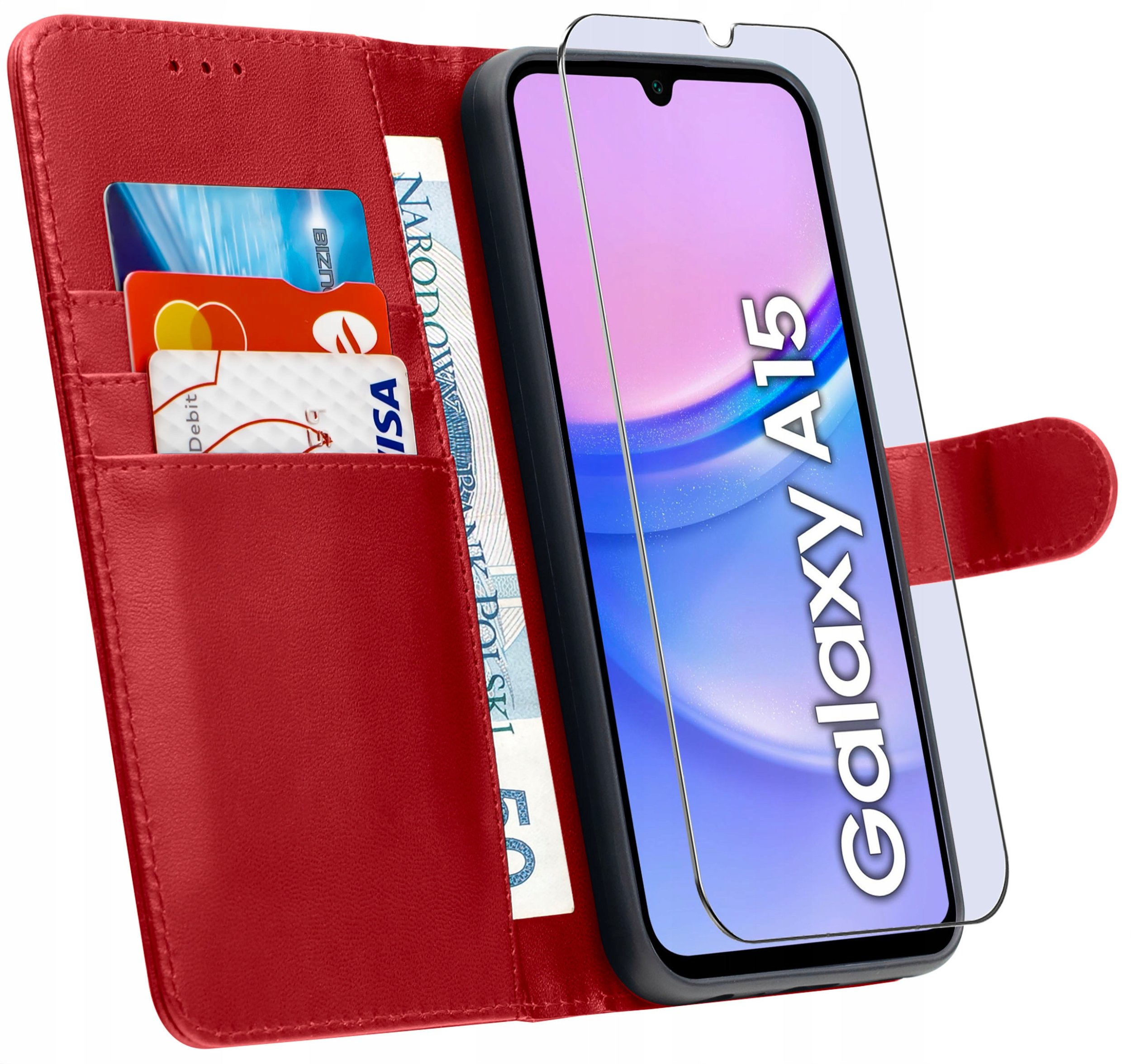 ETUI do Samsung A15 5G | SKÓRZANE PORTFEL BOOK TOKRA CASE CLASSIC + SZKŁO