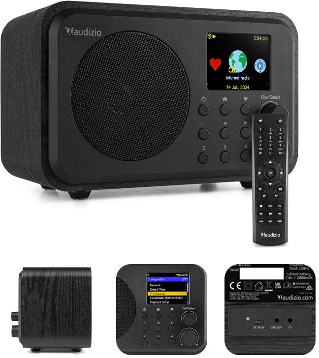 Radio internetowe Vicenza WIFI DAB+ FM akumulator czarne one size