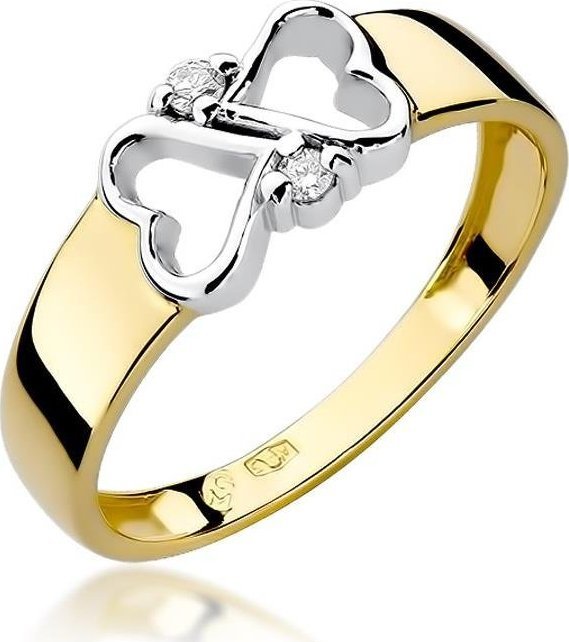 Best Diamonds złoty pierścionek z brylantem 0.04ct 23