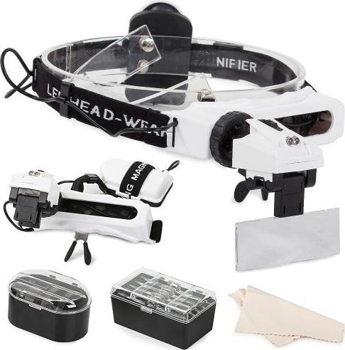 Verk Lupa nagłowna 2 LED na głowę czołowa okulary 28x