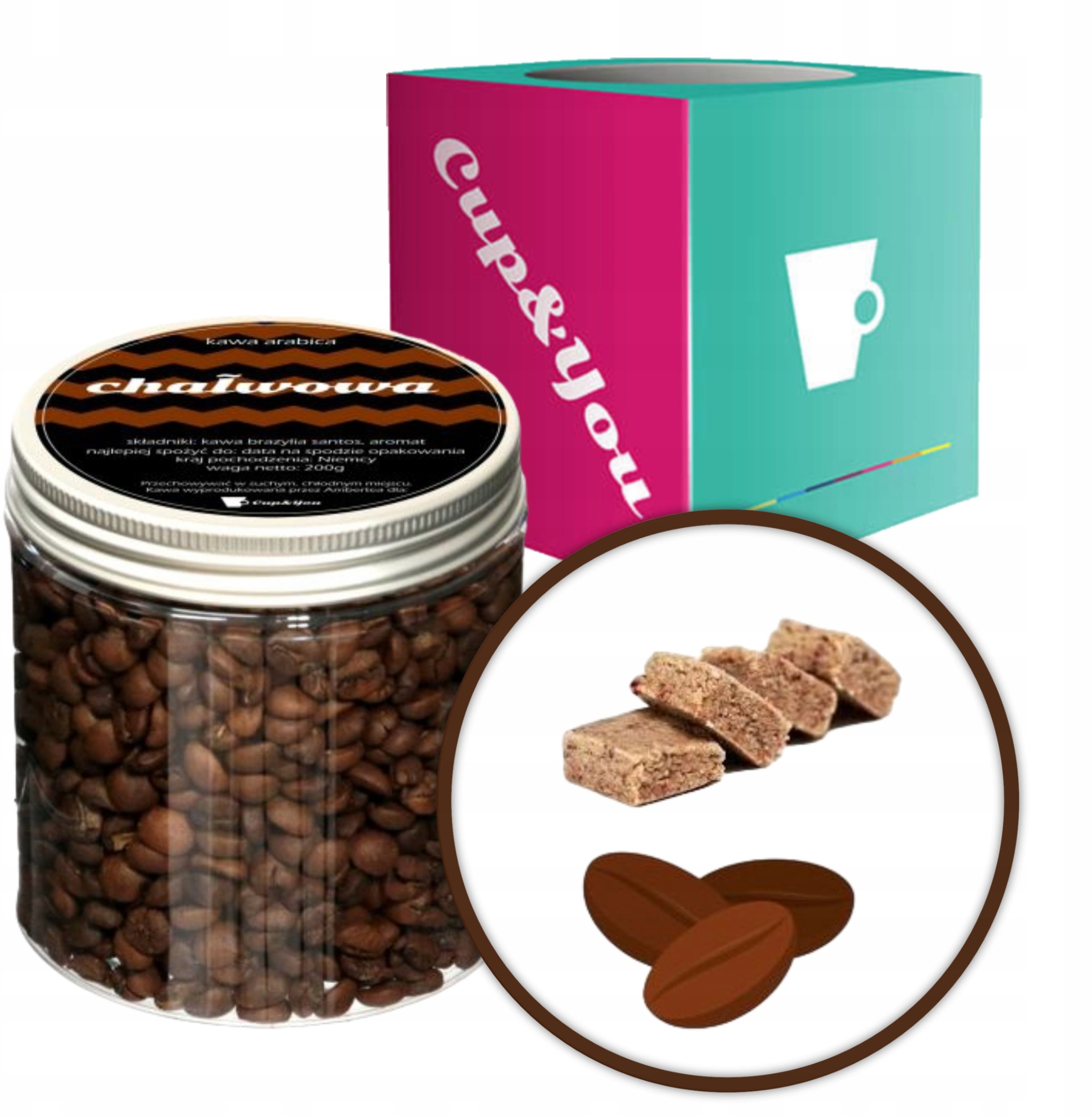 Kawa aromatyzowana o smaku CHAŁWOWYM ziarnista ARABICA Cup&You 200g PREMIUM na prezent upominek dla kobiety mężczyzny faceta mamy taty żony męża