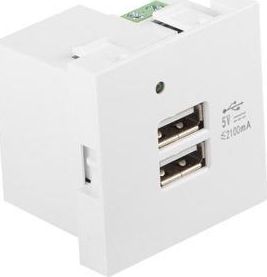 Lanberg GNIAZDO 45X45 230V ŁADOWARKA 2XUSB 2.1A BIAŁE LANBERG