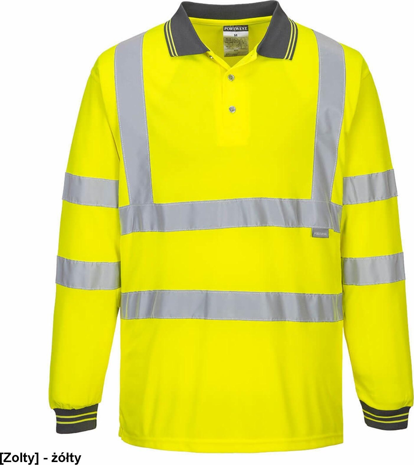 Portwest S277 - Koszulka ostrzegawcza polo z długimi rękawami - żółty 2XL