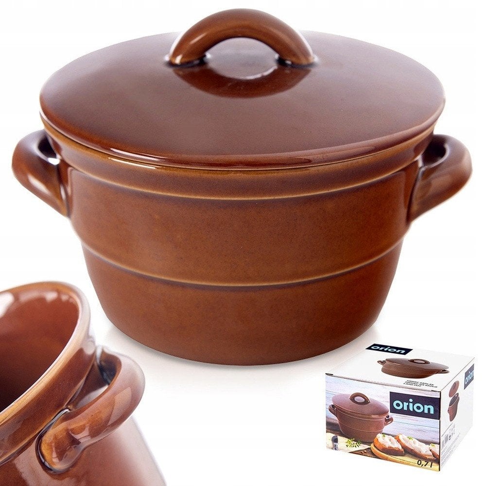 Pojemnik Garnek do Marynowania Kiszenia Ceramiczny z Pokrywką ORION 650 ml
