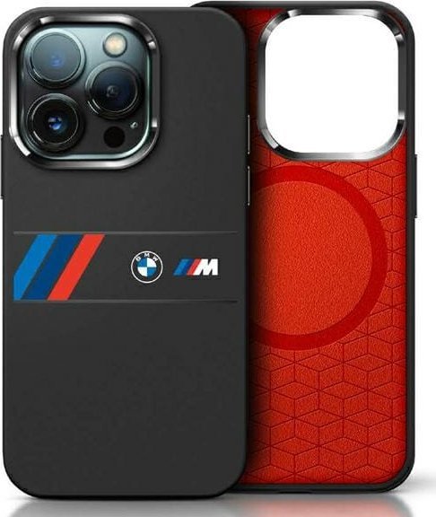 BMW BMW BMHMP16X23SAXK iPhone 16 Pro Max 6.9" czarny/black hardcase Silicone Middle Stripe MagSafe
