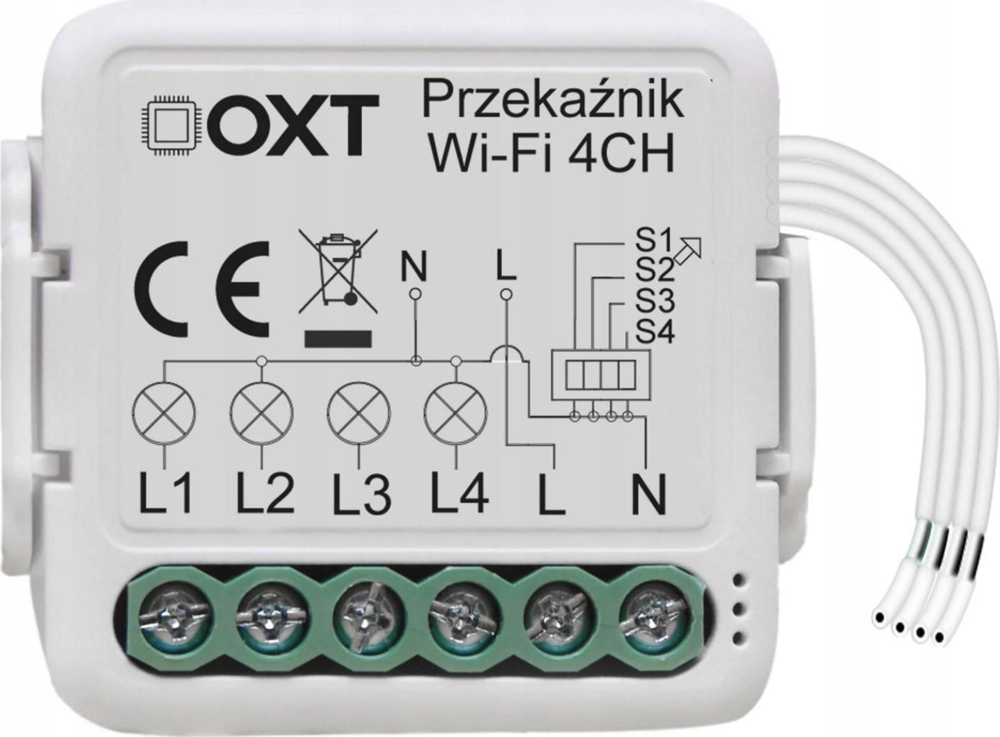OXT Moduł OXT Mini Przekaźnik 4 Obwody WiFi SMART TUYA