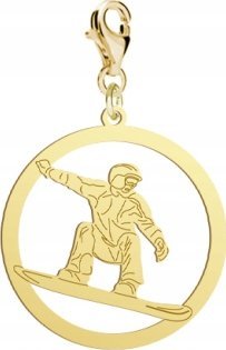 Radziszewska Pozłacany Charms Snowboarding DEDYKACJA