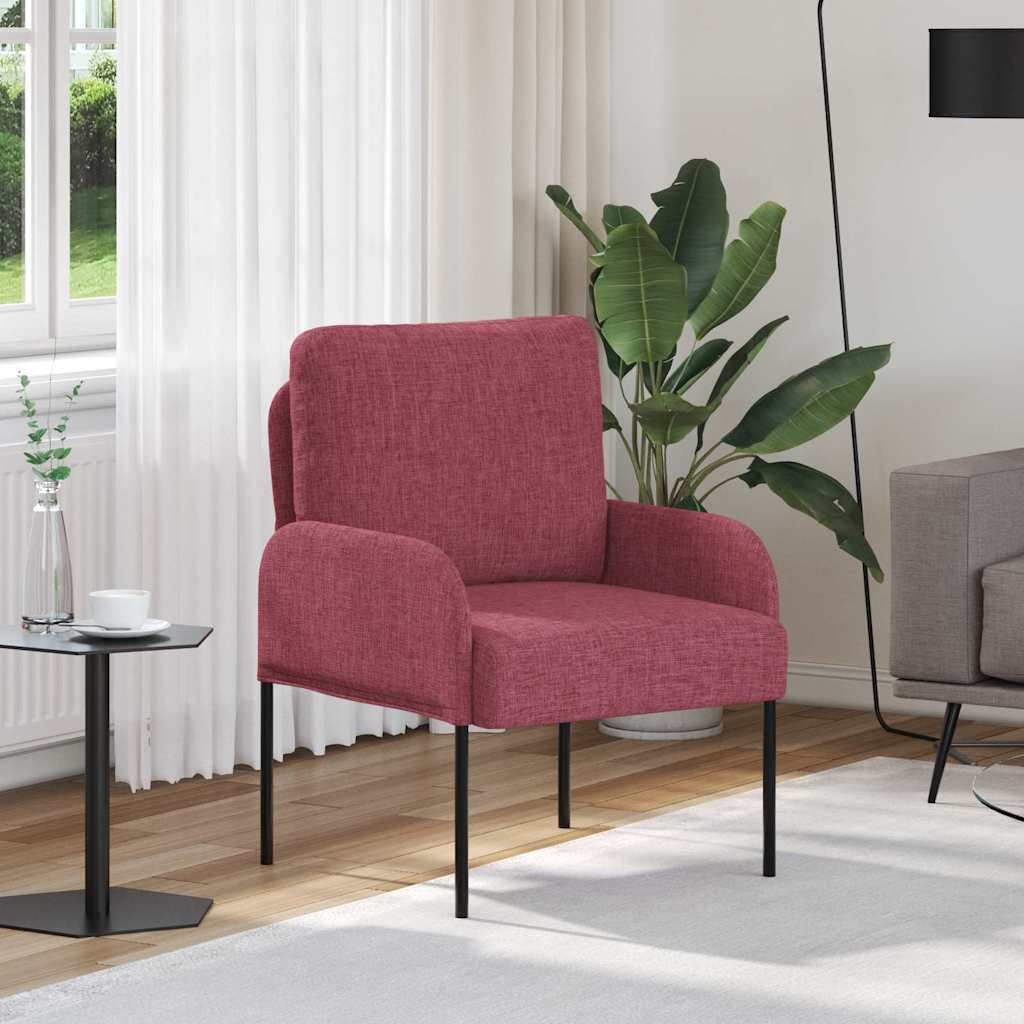 vidaXL Kanapy z poduszką 55cm Czerwone wino sklejka