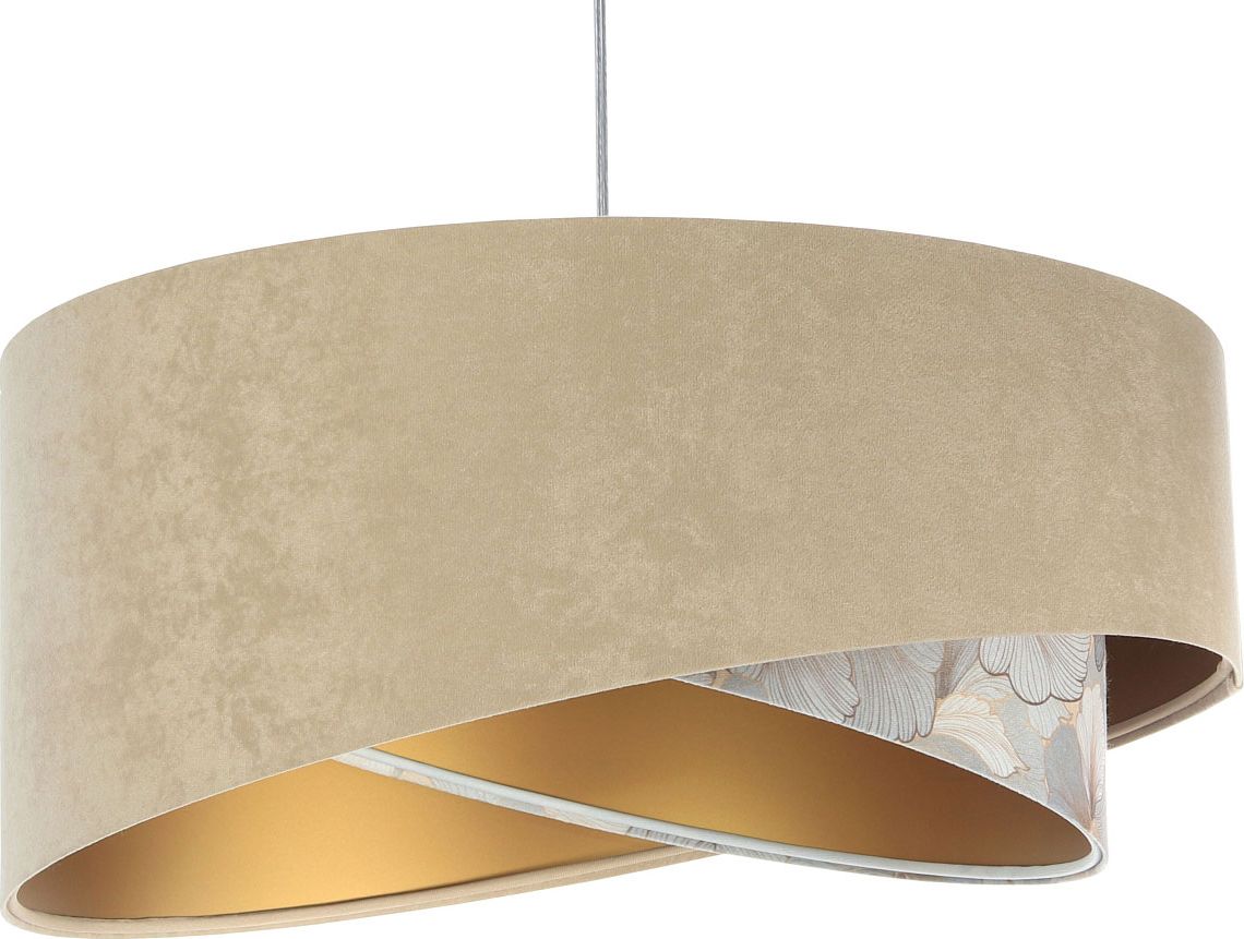 Lampa wisząca Lumes Ciemnobeżowa lampa wisząca welurowa - EXX07-Belona