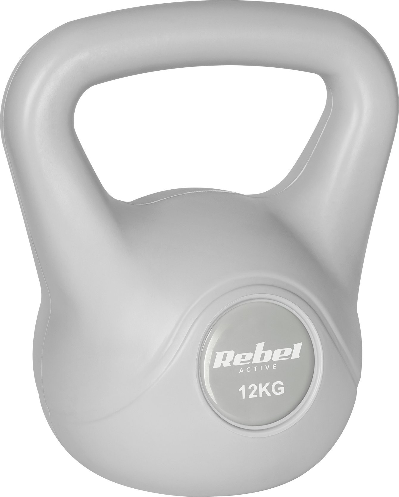 Kettlebell bitumiczny 12 kg szary REBEL ACTIVE