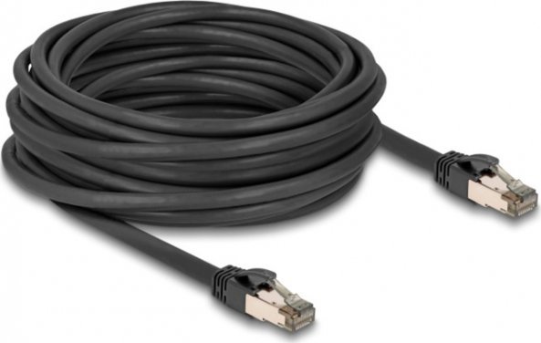 Delock DeLOCK RJ-45 network cable Cat.6a U/FTP ultra flexible (black, 10 meters, inner stainless steel jacket)