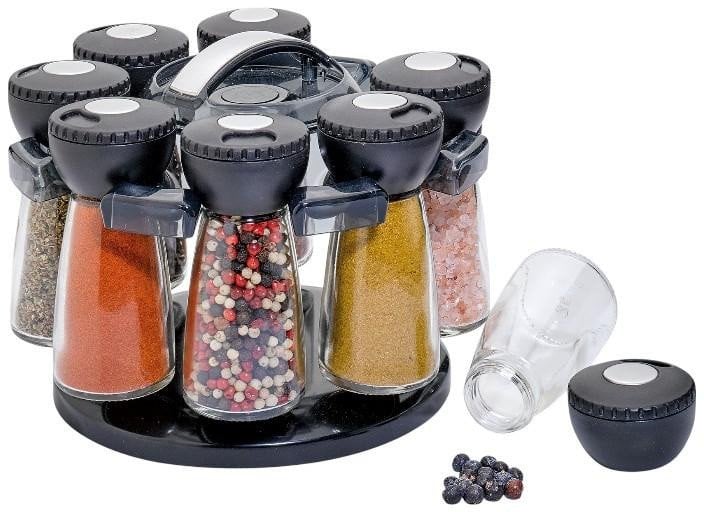 OBROTOWY STOJAK KUCHENNY NA PRZYPRAWY Z NAKLEJKAMI Kuchenprofi z Słoiczkami