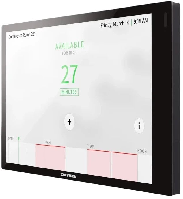 Crestron 7 in. Room Scheduling Touch Screen for Zoom Rooms® Software, Black Smooth, includes one TSW-770-LB-B-S light bar and one TSW-770/1070-MSMK-AN
