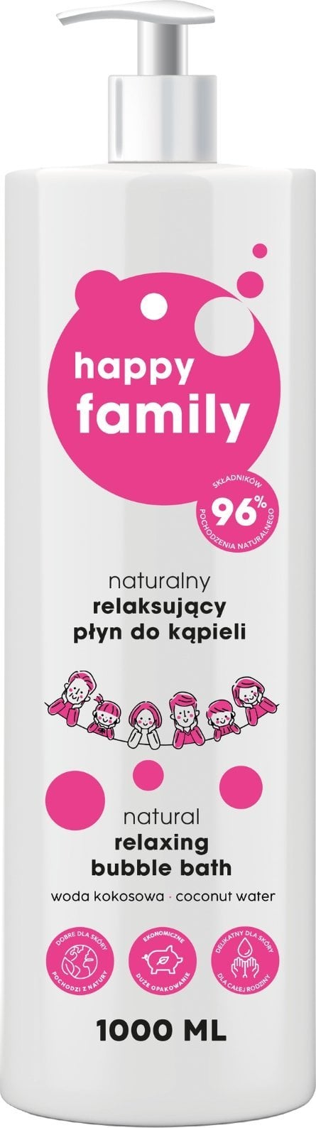 HAPPY FAMILY_Naturalny relaksujący płyn do kąpieli dla całej rodziny 1000ml