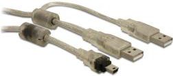 Kabel USB Delock 2x USB-A - 0.8 m Przezroczysty (82458)