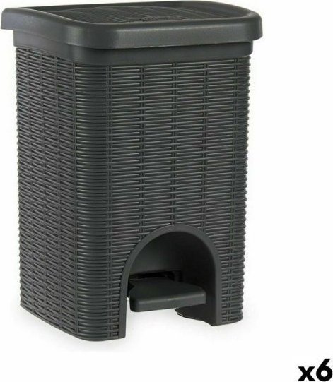 Kosz na śmieci Stefanplast Kosz na Śmieci z Pedałem Stefanplast Elegance Szary Plastikowy 20 L 27 x 39 x 30,5 cm (6 Sztuk)