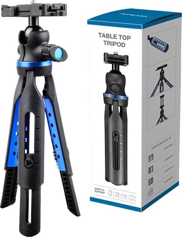 Statyw Apexel Wysuwany mini statyw Apexel do lustrzanki cyfrowej, telefonu komórkowego i kamery sportowej GoPro Hero 10,9,8,7,6,5