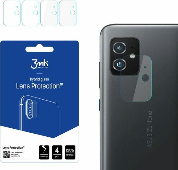 3MK Szkło hybrydowe na obiektyw aparatu 3MK Lens Protection Asus Zenfone 8 [4 PACK]