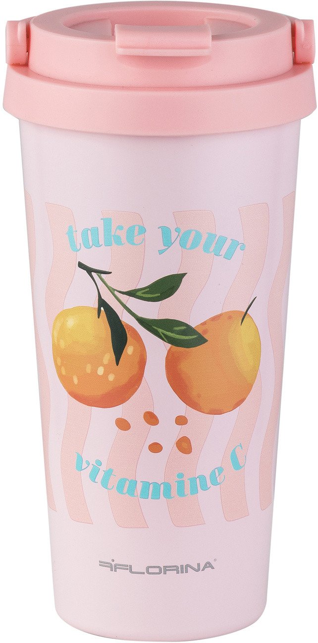 Kubek termiczny nierdzewny Florina Orange Happy 500 ml
