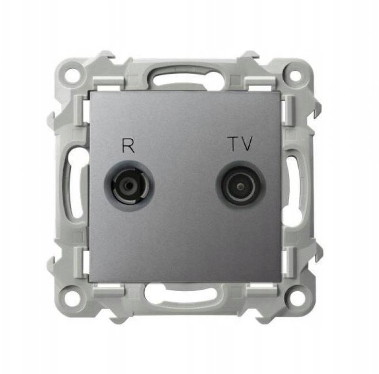 SZAFIR Gniazdo RTV końcowe szary mat GPA-ZK/m/70